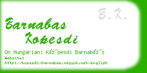 barnabas kopesdi business card